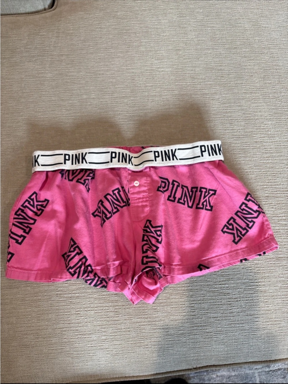 PINK Victoria's Secret Bright Pink Logo Lounge Shorts